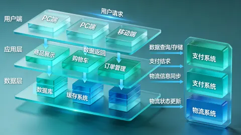 3D E-Commerce Platform Architecture Diagram