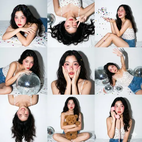 3x3 Photo Collage / 9-Panel Grid.", "layout": "nine Vertical Portrait Images