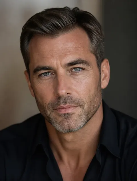 45-year-old male in Europe and America, matured and sturdy.