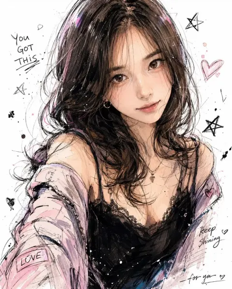 Create an image of me as you imagine it: Korean Wind, with a clear and unforgettable character design, a natur