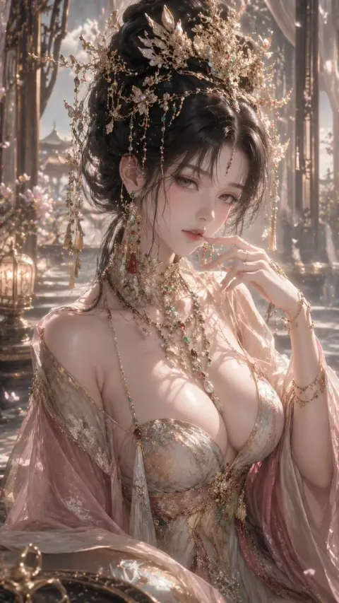 9:16 vertical, high-precision 3D CG Fantasy Role Women in the East, 3D CG oriental fa