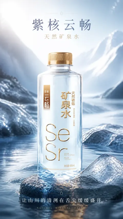 Please generate a 9:16 vertical version of the Mineral Water Master Visual Poster.