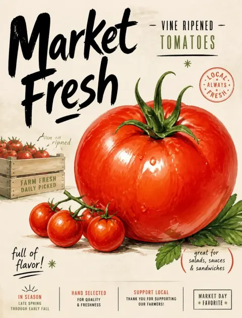 Hand-drawn Agricultural Market poster
