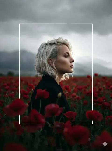 A Cinematic, High-Contrast Profile Portrait of a Woman with Short