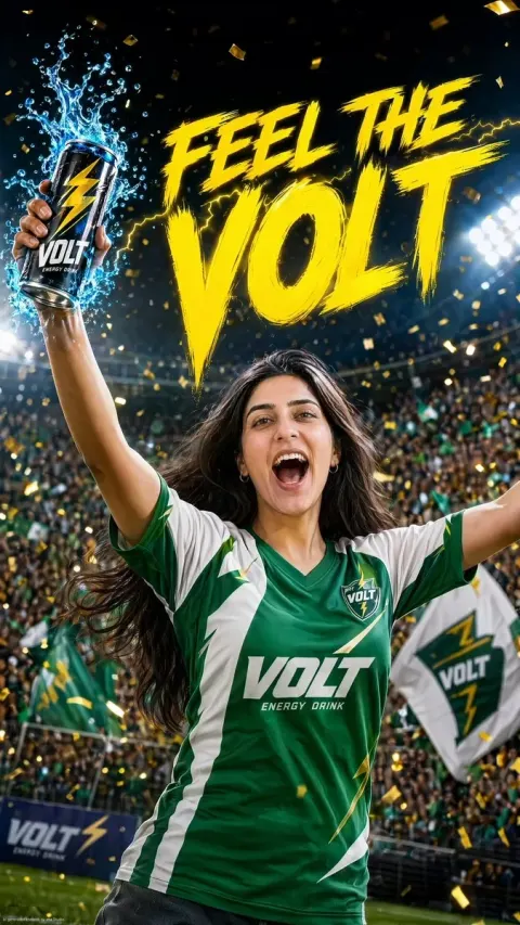 A High-Energy Commercial Product Advertisement for VOLT Energy Drink
