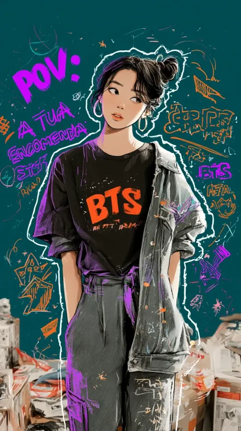 Adiciona O Texto "POV: a Tua Encomenda BTS Está a Ser Preparada"