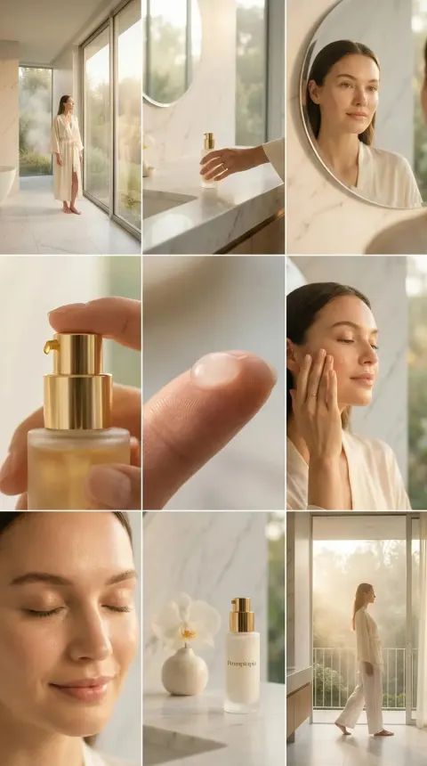 Luxury Skincare Routine Collage