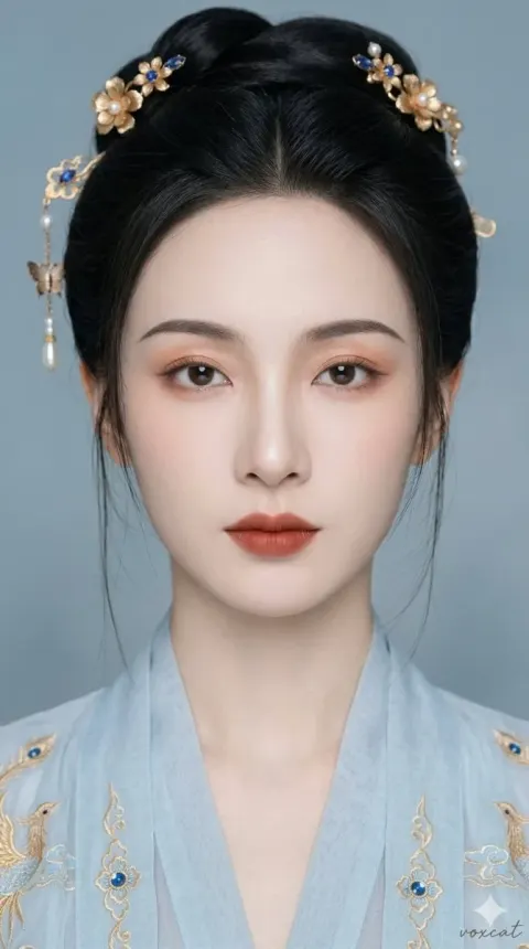Oriental purty women's positive portraits, super-facing faces, face-to-face, head-to-head, eye-to-eye, face-to