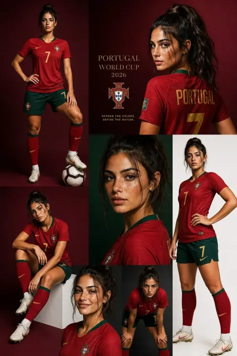 Luxury Sports Fashion Collage Editorial Featuring a Stylish Young Portuguese Woman