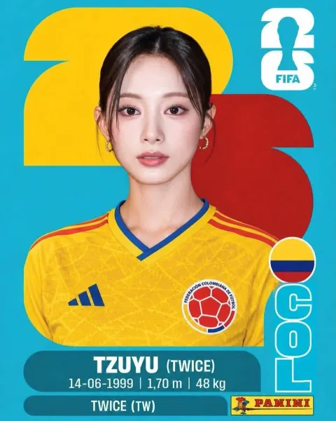 Premium Panini FIFA World Cup 2026 Collectible Sticker Card Featuring a K-Pop Idol