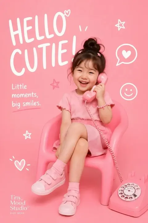 Playful Kids Fashion Editorial Poster