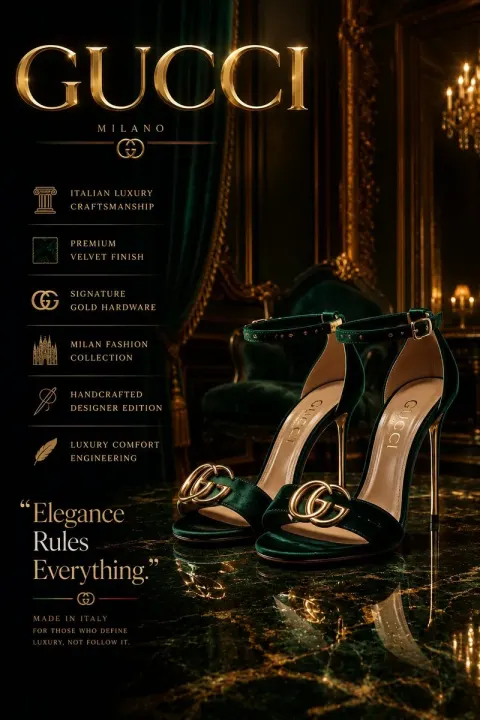 Ultra-Premium Luxury Fashion Advertisement Poster for Designer High Heels Inspired