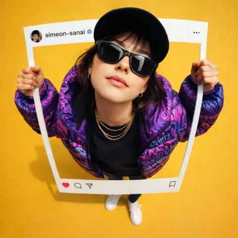 Ultra-Realistic Photo Composite of Uploaded Person Breaking Out of an Instagram