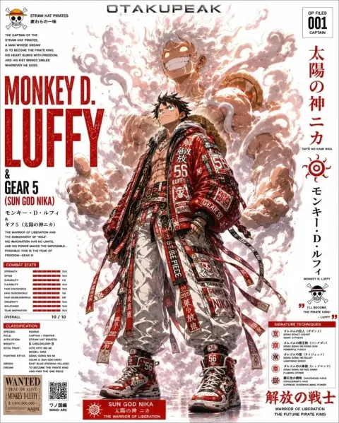 MASTERPIECE Anime Character Dossier Poster, Ultra-Detailed Manga Illustration