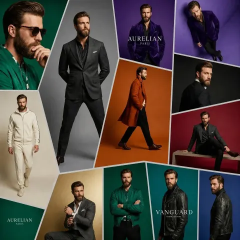 The SAME Handsome Hollywood-Inspired Male Model with a Perfectly Groomed Beard