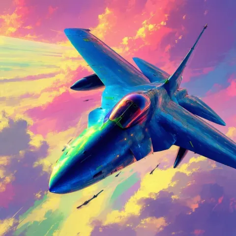 Sleek Anime Aircraft in Dramatic Concept Art
