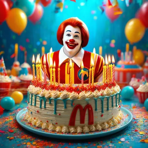 Ronald McDonald Celebrates a Miami Dolphins Birthday