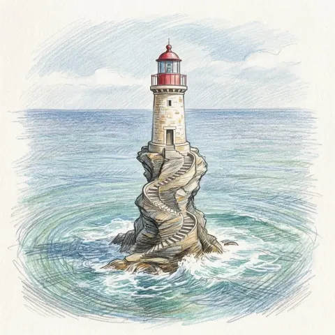 Tourlitis Lighthouse Sketch