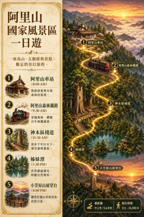 Alishan One-Day Travel Poster