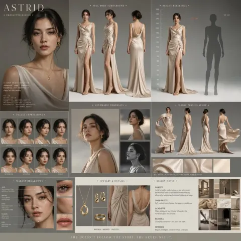 Cinematic Female Character Design Board
