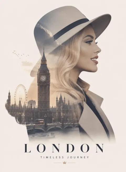 City Placeholder Double Exposure Travel Poster
