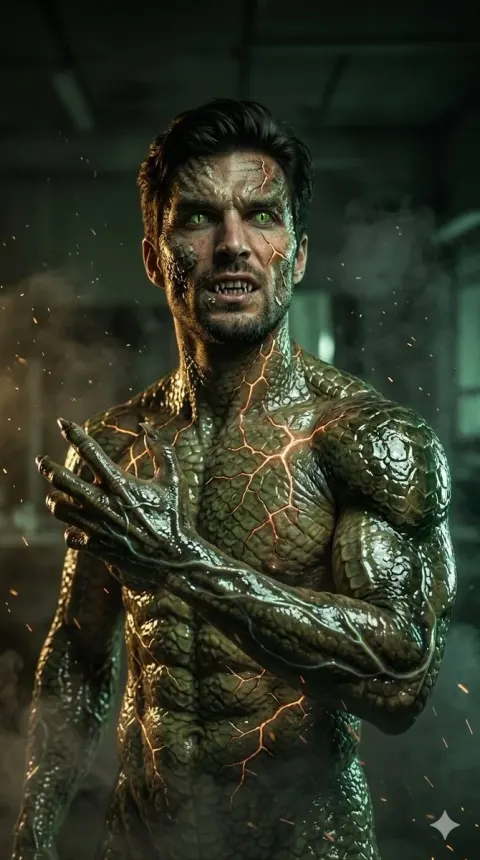 Comic / Storyboard - Cinematic Reptilian Transformation Scene