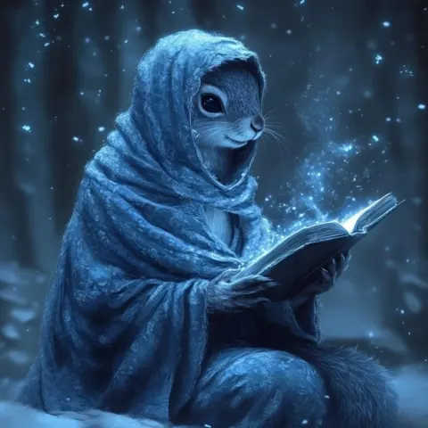 Anthropomorphic Squirrel Casting Eldritch Magic