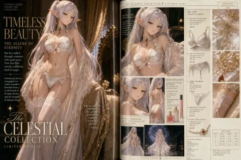 Frieren Victoria Secret Style Magazine Spread
