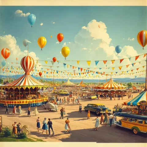 Golden Hour at a 1950s Traveling Fair