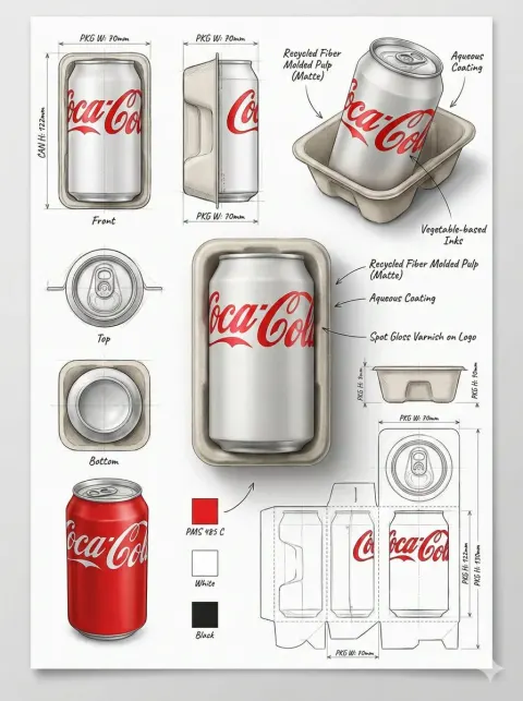 Industrial Packaging Design Illustration Sheet