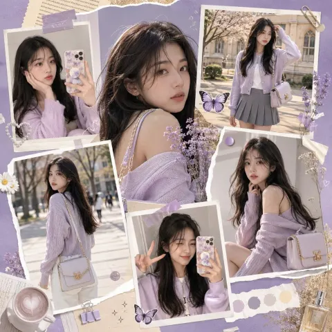 Lavender K-Fashion Social Collage Ad