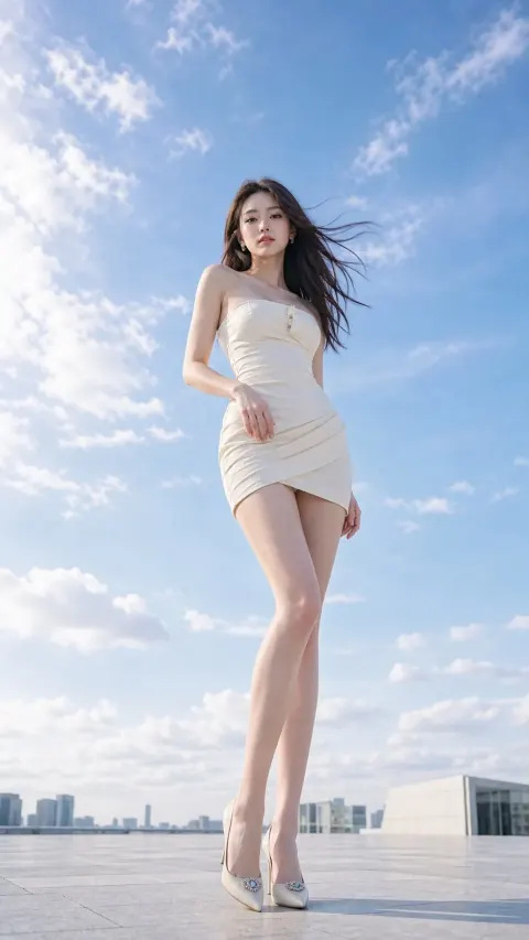 Low Angle Outdoor Fashion Portrait