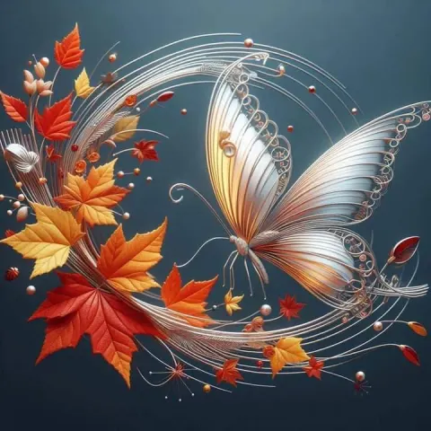 3D Butterfly with Magical Autumn Colors