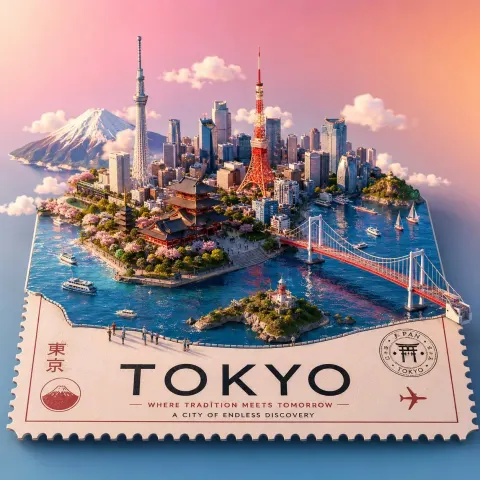 Premium Stylized 3d Isometric Travel Poster