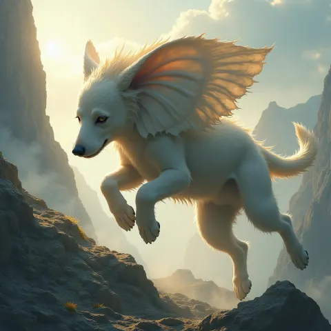 Elephant Like Dog Leaping From Mystic Peaks