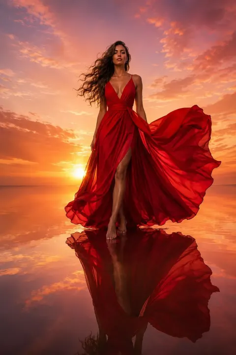 Red Dress Luxury Fashion Poster