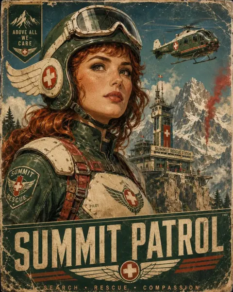 Retro Futuristic Aviation Travel Poster Series