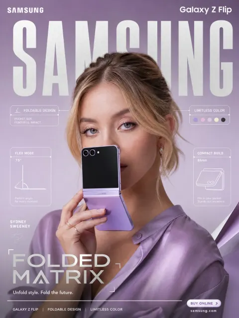 Samsung Galaxy Z Flip Folded Matrix Poster