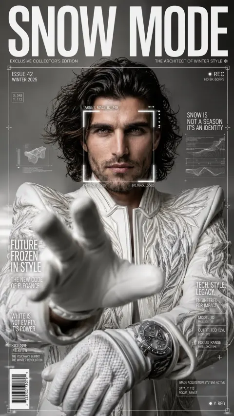 Snow Mode Futuristic Fashion Magazine Cover