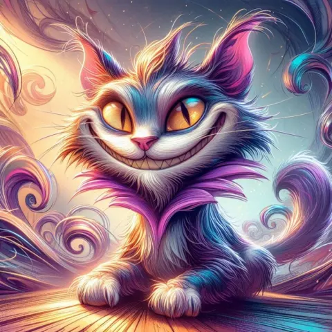 Whimsical Mischievous Cat in Dreamlike World