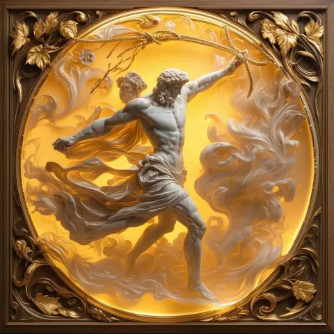 Translucent Wax Leonidas in Art Nouveau Gold