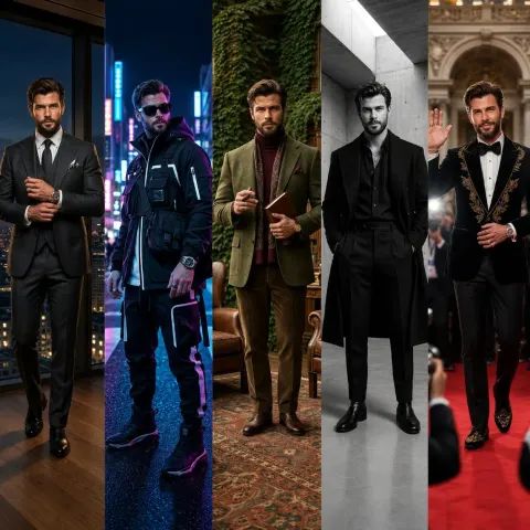 Ultra Realistic Hollywood Handsome Male Character Well Groomed Beard...