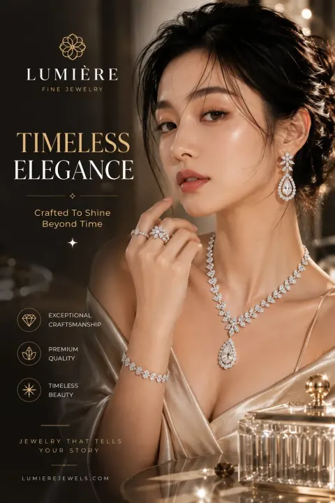 Vertical Luxury Jewelry Poster