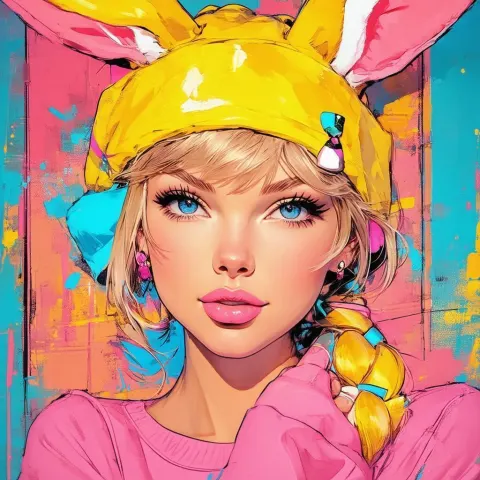 Taylor Swift as Lola Bunny in Chibi Manga