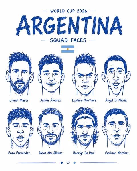 World Cup Doodle Squad Faces Poster