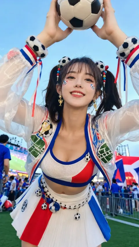 World Cup Football Overhead Pose Portrait