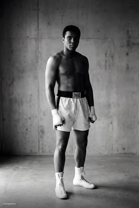 Muhammad Ali Black White Portrait