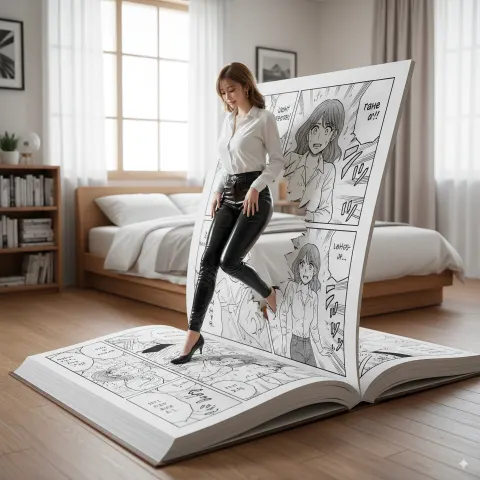 Manga Book Reality Escape Scene