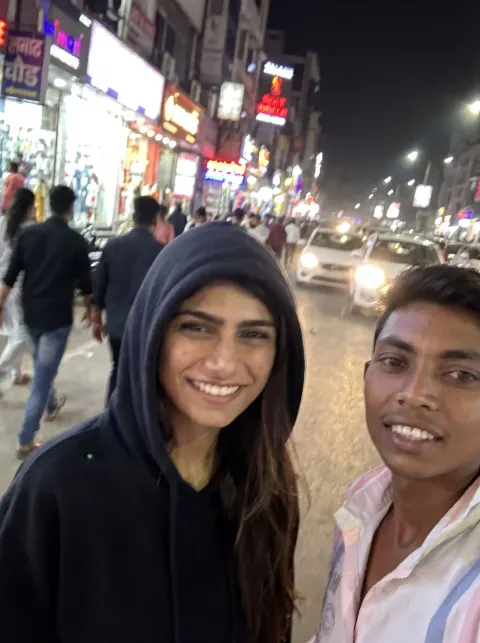Messy Night Street Selfie Casual