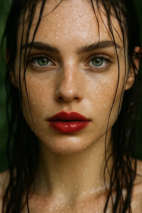 Water Droplets Beauty Close Up Portrait